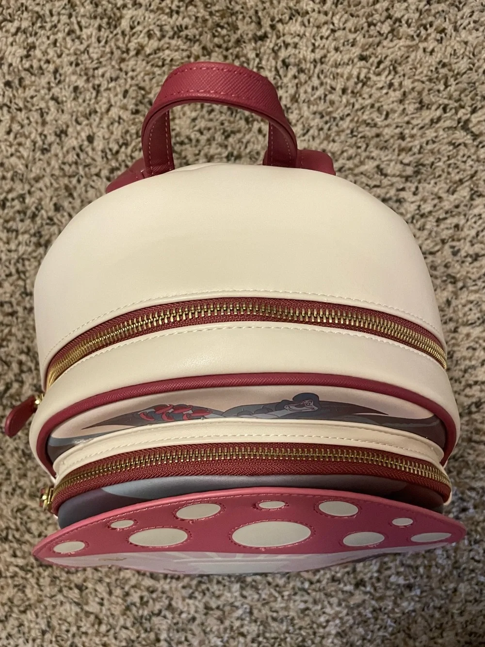 Loungefly Disney Alice in Wonderland Mushroom Tea Party Mini Backpack rare HTF
